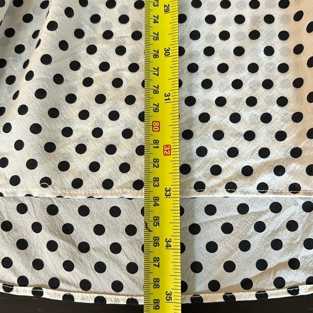 ALICE+OLIVIA 💯silk polka dot elastic waist roll-tie shoulder sleeveless dress S - Picture 9 of 10